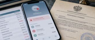 Банковское уведомление об ограничении операций и постановление