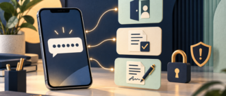 Телефон с отдельными уведомлениями для входа, согласия и подписи договора